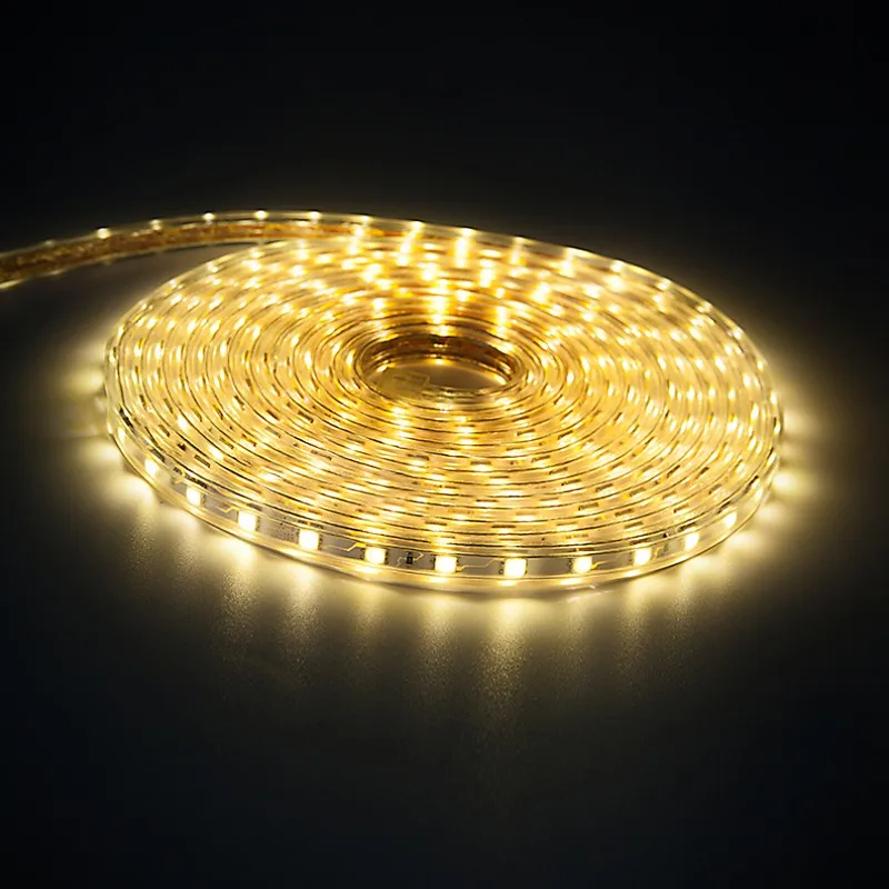 LED Light Strips Warterproof 60ledsm 220V Flexible Light Tape with EU plug Warm White for Outdoor Garden Car Kitchen (15)