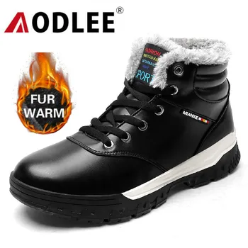 

AODLEE Men Boots Winter Plush Fur Warm Snow Boots Men Sneakers Boots Men Fashion Ankle Boots Casual Shoes Size 48 botas hombre