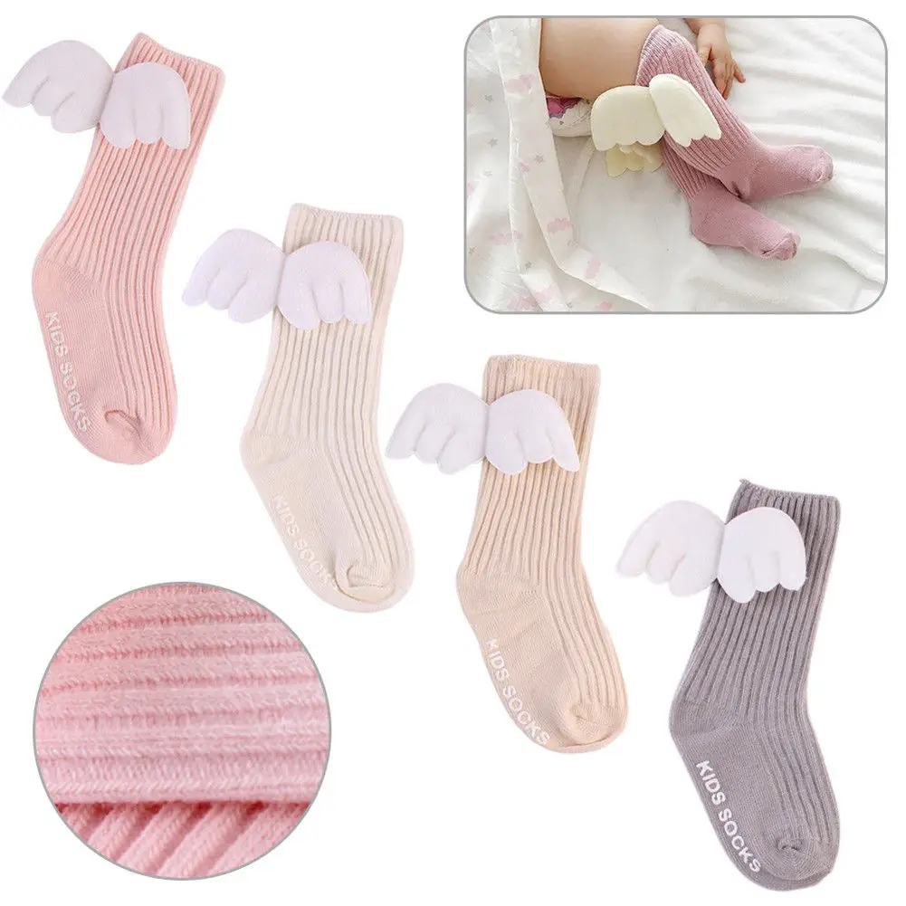 

Pudcoco 2019 Brand New Baby Toddler Infant Newborn Kid Cotton Warm Angel Lovely Wing Stockings Knee Tight 0-4Y