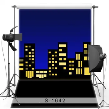 

Cartoon House Vinyl Photography Background For Children Night View New Fabric Flannel Backdrop For Newborn photo studio S1642