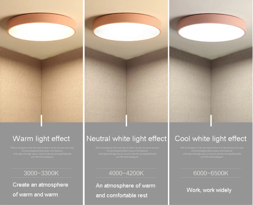 LED Ceiling Light Modern Round 5cm Super Thin lamp Living Room Bedroom Kitchen Surface Mount Flush Panel Remote Control Macaroon