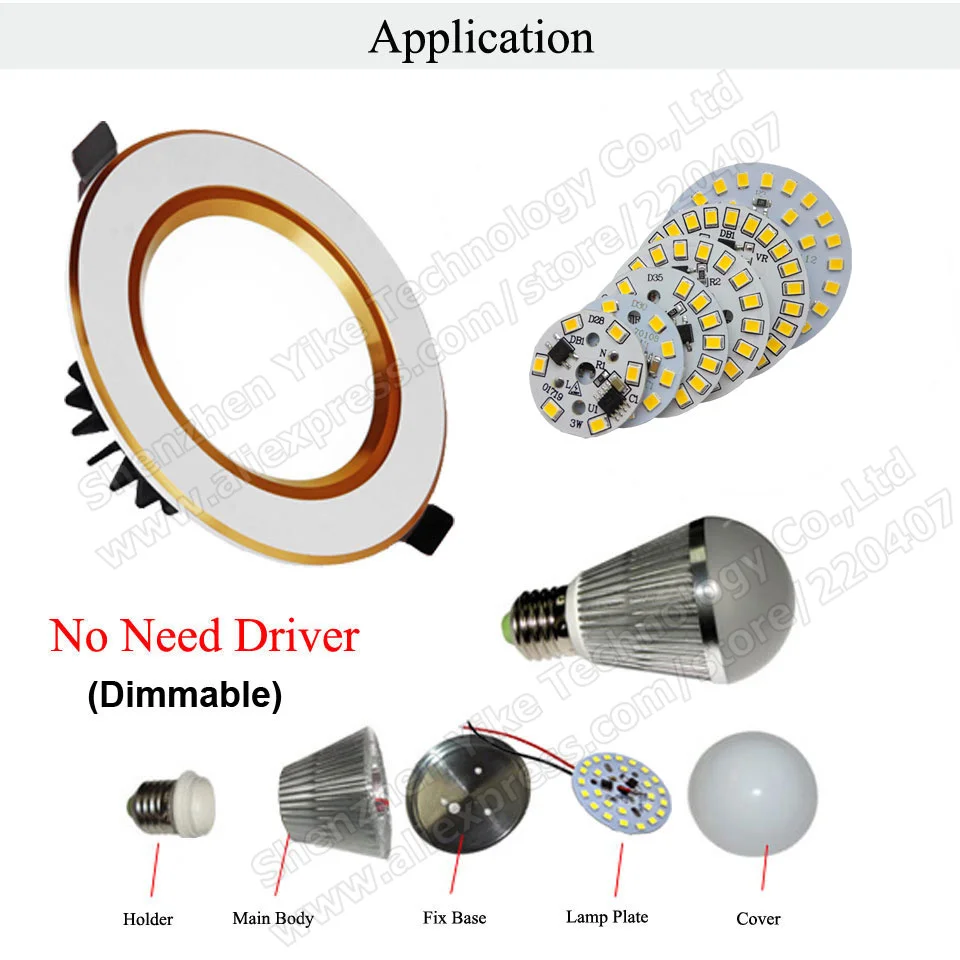 10 шт ac 220 v светодиодный pcb SMD2835 3 w 5 w 7 w 9 w 12 w 15 Вт ic драйвер, светодиодный бусинами смарт-ic SMD, светодиодный источник света для светодиодный