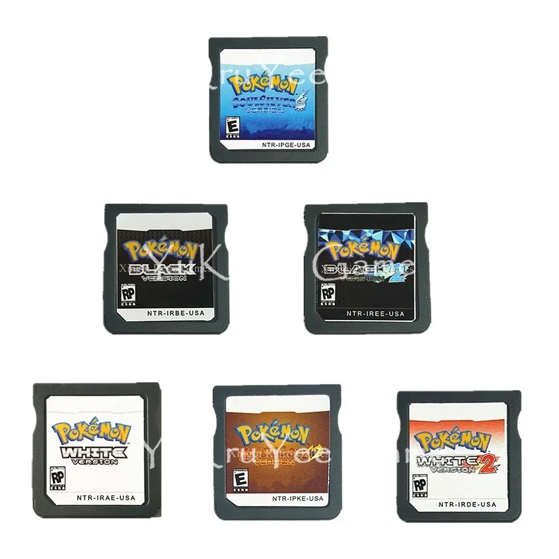 

PokemonSeries White Black Heartgold Soulsilver Video Game Cartridge Console Card English Language US Version