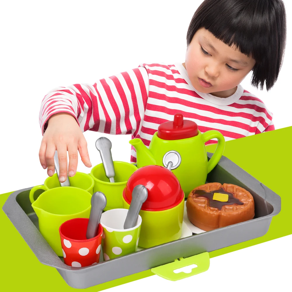 

2018 Kitchen Toys Tableware Mini Cute Coffee Tea Set Pretend Play DIY Kitchen Toys for Children Birthday Christmas Gift