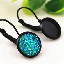 12 мм 10 шт черные покрытые французские Рычажные задние серьги пустые/Базовые, подходят 12 мм Стеклянные Кабошоны, пуговицы; серьги ободки(L3-01