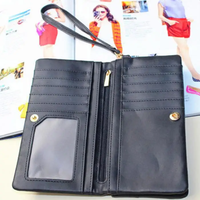 Кошелек Для женщин кошелек с молния известный бренд Винтаж двойной скучный польский кожа долго бумажник сумки 7 цветов 40