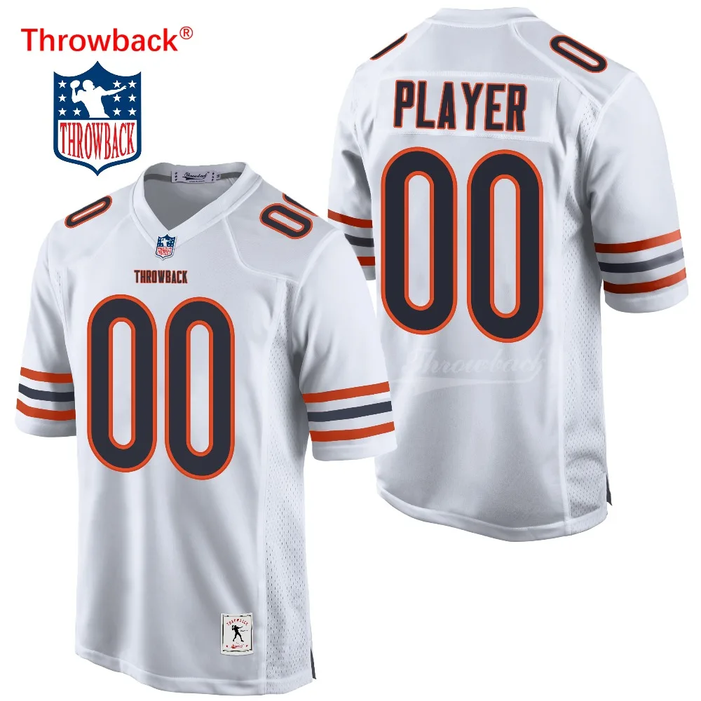 

Throwback Jersey Men's Chicago American Football Jerseys Customized Jersey Any Name Number Colour White Free Shipping Cheap