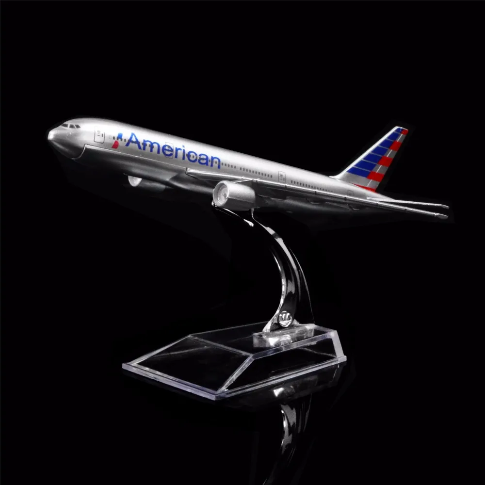 1: 400 16 см Американская авиакомпания Boeing 777 металлическая модель самолета