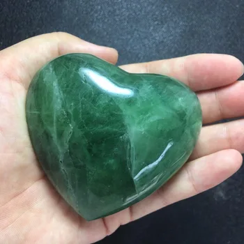 

Natural Gemstone Heart Green Fluorite Quartz Crystal Heart-shaped Play reiki Healing natural stones and minerals as gift