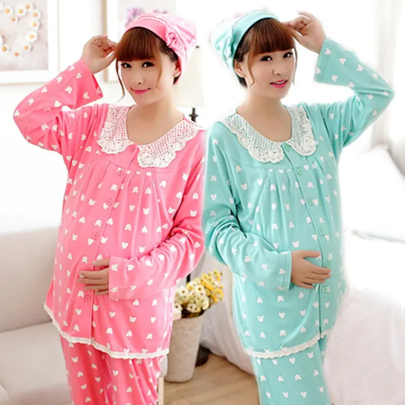 Buy 3PCS/Pack Maternity Nursing Pajamas Breastfeeding