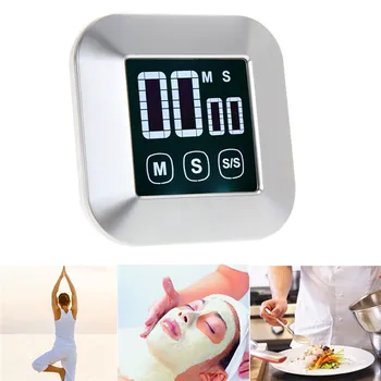 

100pcs0-99 Minutes ABS LCD Digital Touch Screen Practical Kitchen Timer with Backlight Cooking Tools Digital Timer Alarm Clock
