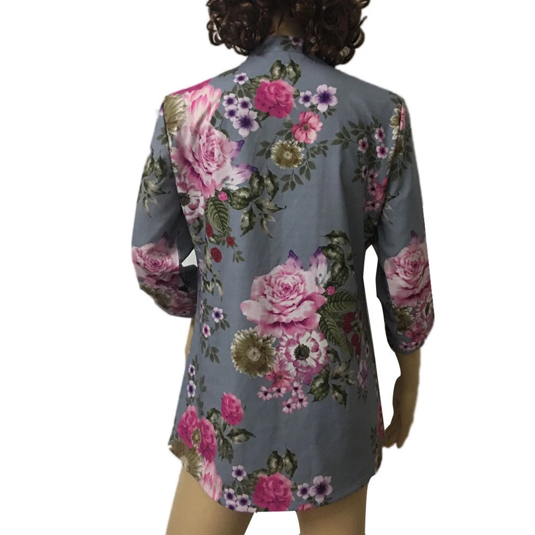 2018 moda Mujer blusas más tamaño S-3XL Womens Vintage Floral impresión v-cuello túnica Tops otoño Mujer Ropa Mujer 2018 moda Mujer blusas más tamaño S-3XL Womens Vintage Floral impresión v-cuello túnica Tops otoño Mujer Ropa Mujer