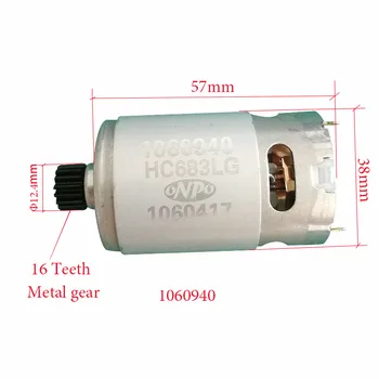 

DC Motor 14.4V with Gear 16 Teeth For Black Decker EPL148 Maintenance of rechargeable electric drill screw machine Motor 1060630