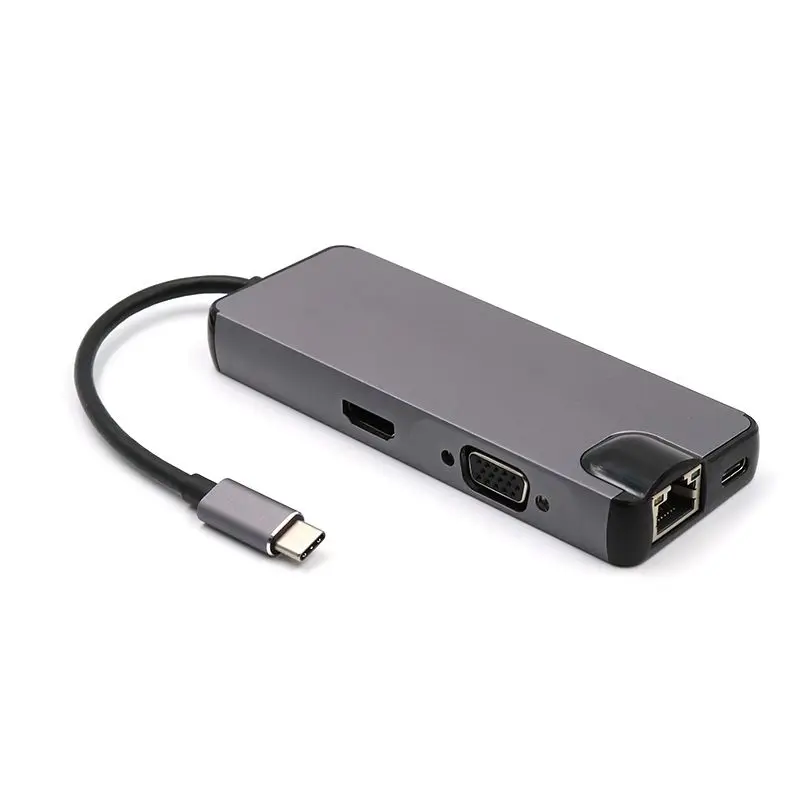 Топ предложения 5 в 1 USB C концентратор Hdmi Gigabit Ethernet адаптер для Macbook Pro, Тип C к Rj45 Lan адаптер с USB-C порт зарядного устройства