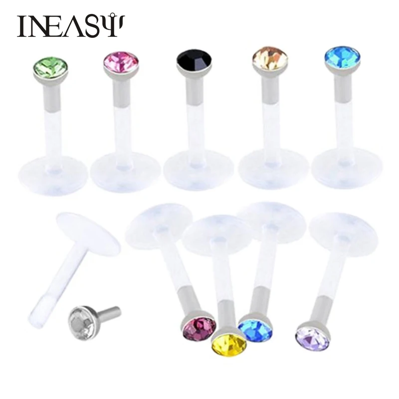 3Pcs/Lot Labret Studs Lip Piercing Acrylic UV Lip Nails Body Jewelry
