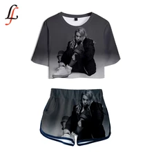 Modis Hot Sexy Two Piece Sets Soft T-shirt and Elastic Shorts Kpop Billie Eilish 3D harajuku New fashion Sexy Style
