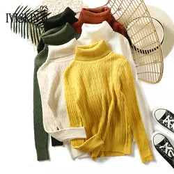 Водолазка зимний вязаный свитер для женщин с длинным рукавом slim fit пуловер Женский мягкий теплый осень повседневное джемпер