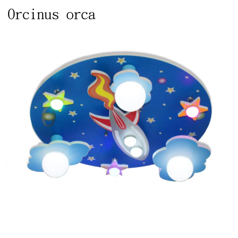 

Cartoon creative spaceship ceiling lamp boy girl bedroom children's room light kindergarten star styling LED ceiling lamp