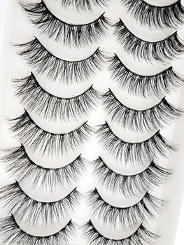 

2018 New 10 pairs natural false eyelashes fake lashes long makeup 3d mink lashes extension eyelash mink eyelashes for beauty 57