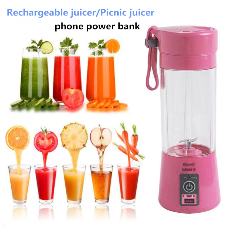 Electric Household Portable Fruit Juicer Spiralizer With Usb Charging