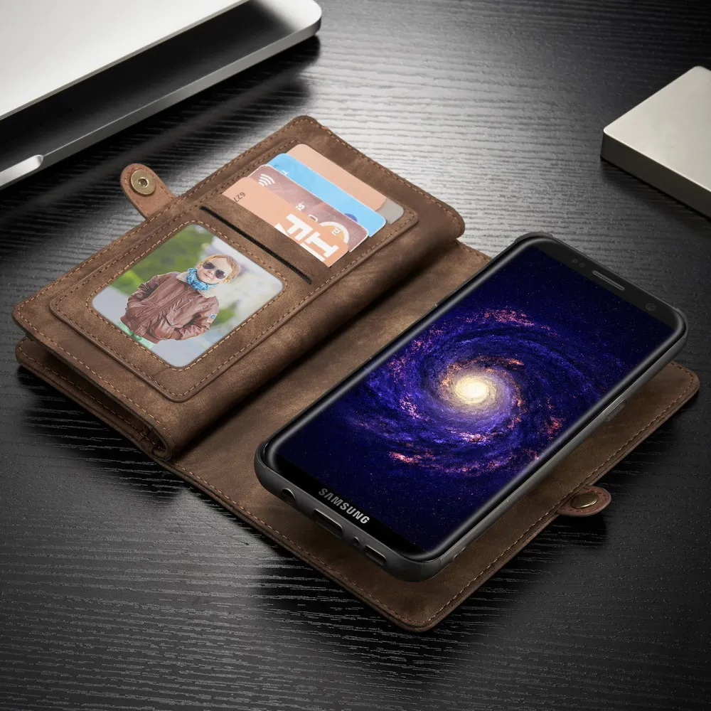 Магнитный чехол бумажник из натуральной кожи для Samsung A50 A40 A70 A51 A71 Galaxy Note10 Plus 9 8 S10 S9