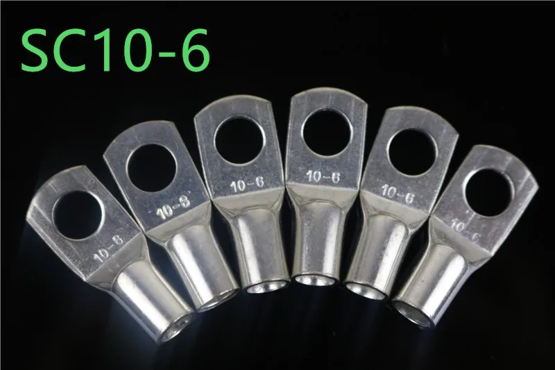 

20pcs SC10-6 Bolt Hole Tinned Copper Cable lugs Battery Terminals set Wire terminals connector