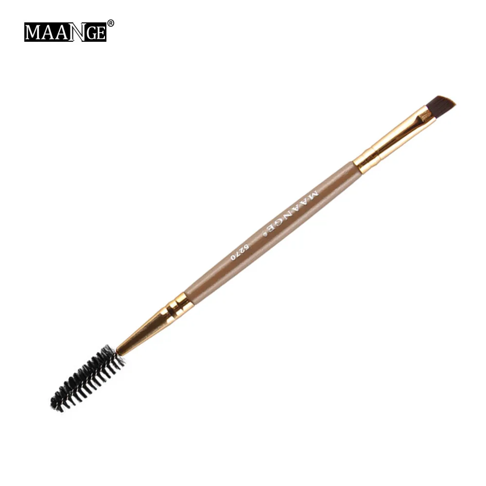 MAANGE Кисть для макияжа, бровей с деревянной ручкой, двухсторонняя плоская угловая кисть для бровей, Профессиональные кисти для макияжа бровей - Handle Color: A