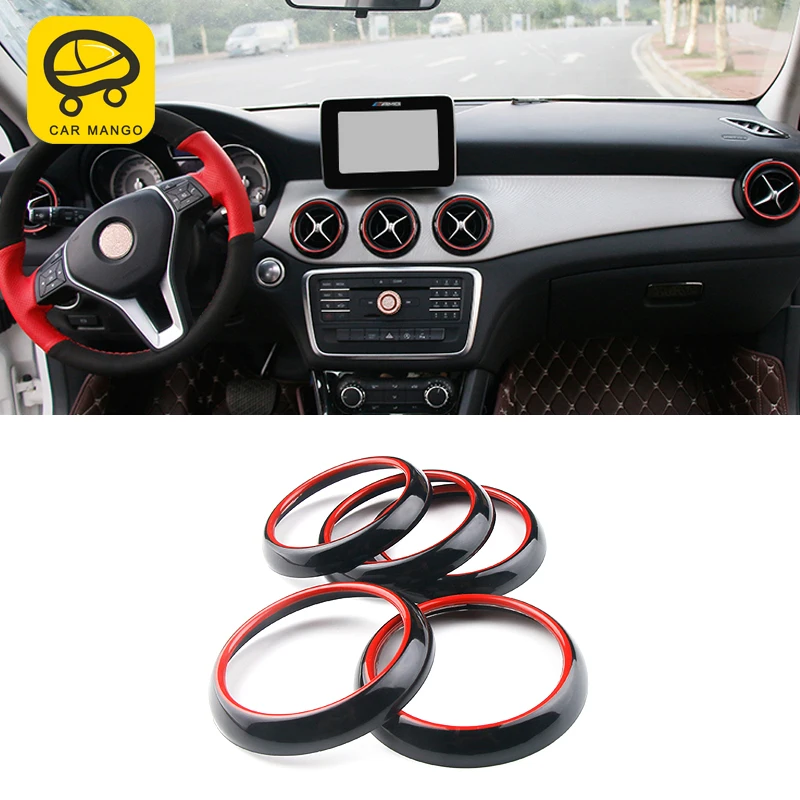 

CarManGo for Mercedes benz A class GLA CLA w176 auto carbon fiber dashboard vent frame trim cover sticker accessories