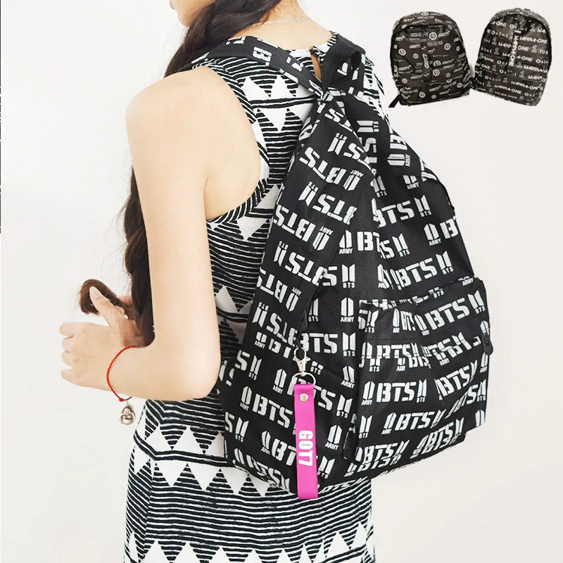 

Kpop Mochila ARMY BTS Bags Backpack Korean Style Fashion BT21 Bangtan Boys GOT7 WANNA ONE Student School Travel Bag Rugtas Jimin