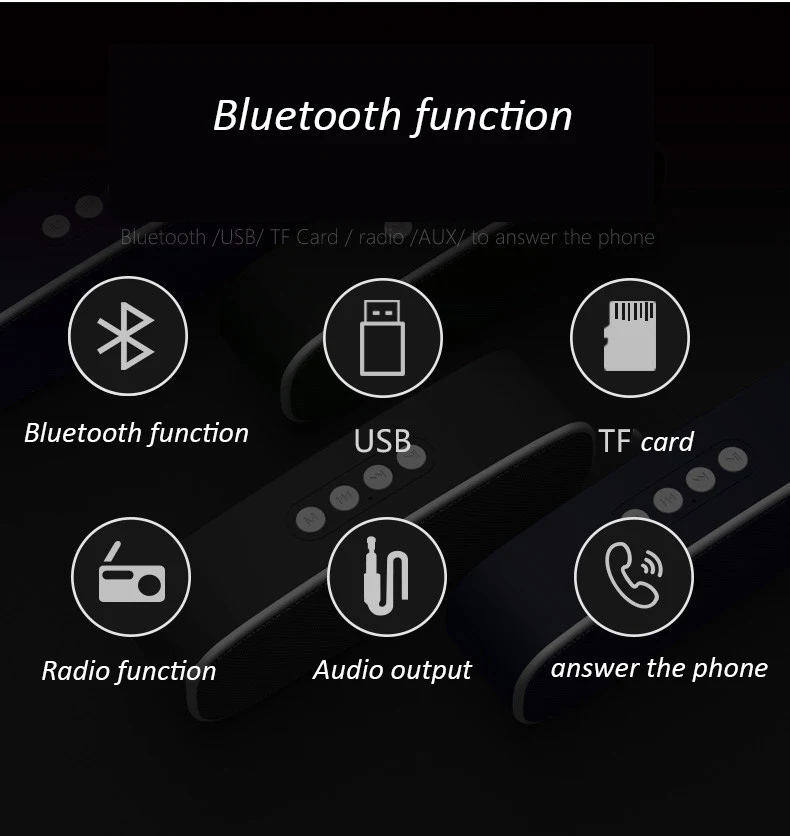 Портативный беспроводной динамик стерео большой 10 Вт Мощность Bluetooth системы TF FM радио музыка сабвуфер Колонка s