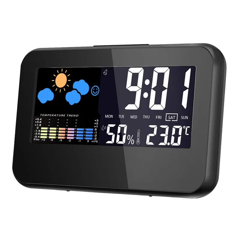 Loskii DC-003 Digital Wireless Hygrometer Therometer LED Projection Weather Station Alarm Clock 