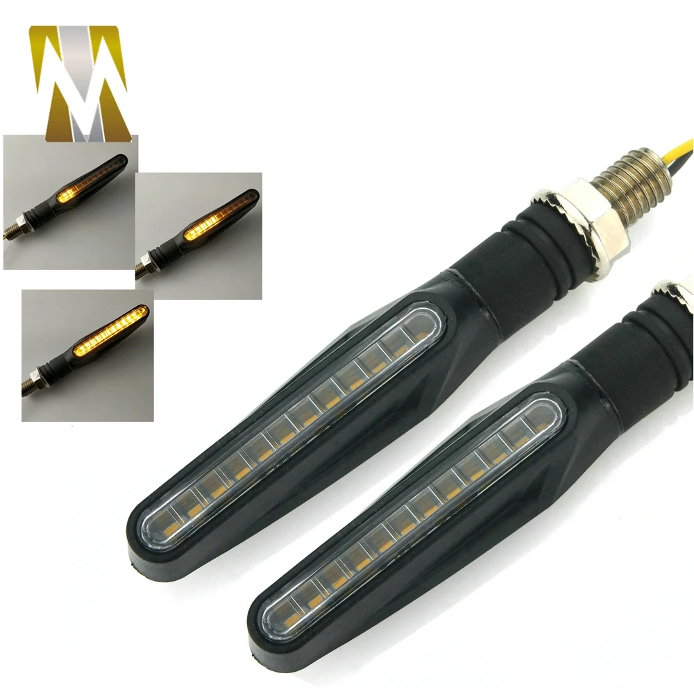 

1 Pair flowing water Motorcycle Turn Signal Light turning Direction Indicator Blinker Flasher FOR Yamaha With 10mm Bolts