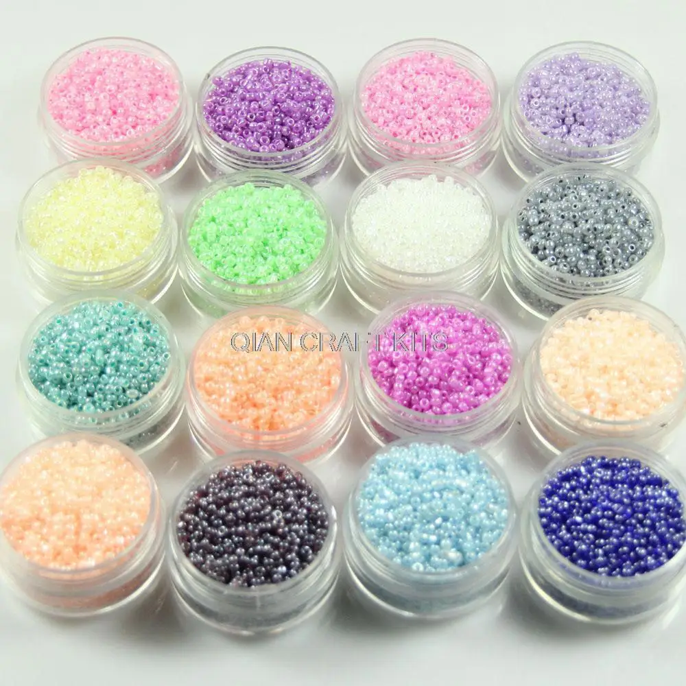 

10000pcs (2mm-4mm) mixed sizes mixed colors Glass pearlized Micro Seed Beads miniature Supplies nail art caviar