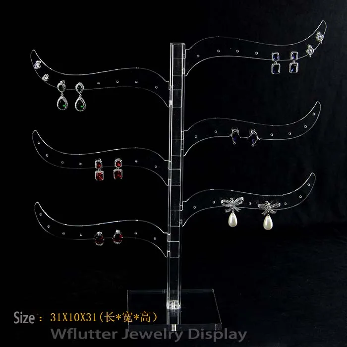 

High Quality Acrylic Earring Display Tree Shelf Earring Holder Jewelry Display Stand Eearring Stud Hanging Rack Showcase
