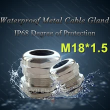 1 шт. M18* 1,5 никель латунь металл IP68 Водонепроницаемые кабельные сальники соединитель провода желез для 5-10 мм Кабель