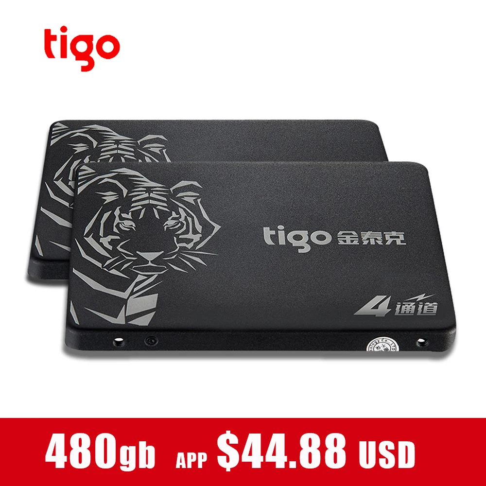 Tigo SSD 480 ГБ 2 шт SATA 3 2,5 дюйма Внутренний твердотельный накопитель 120 ГБ 240 ГБ для настольных ПК HDD Гарантия 3 года
