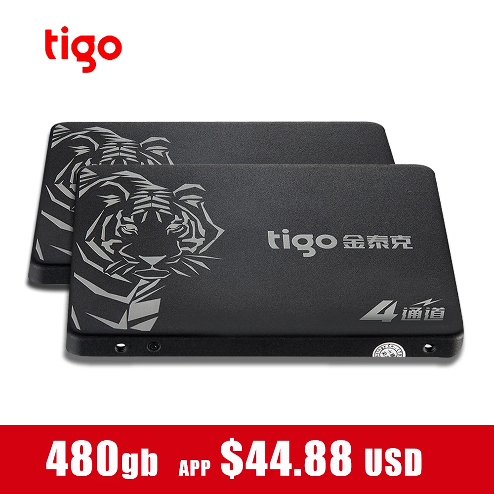 Tigo SSD 480 ГБ 2 шт. SATA 3 5 дюймов Внутренний твердотельный накопитель 120 240 для