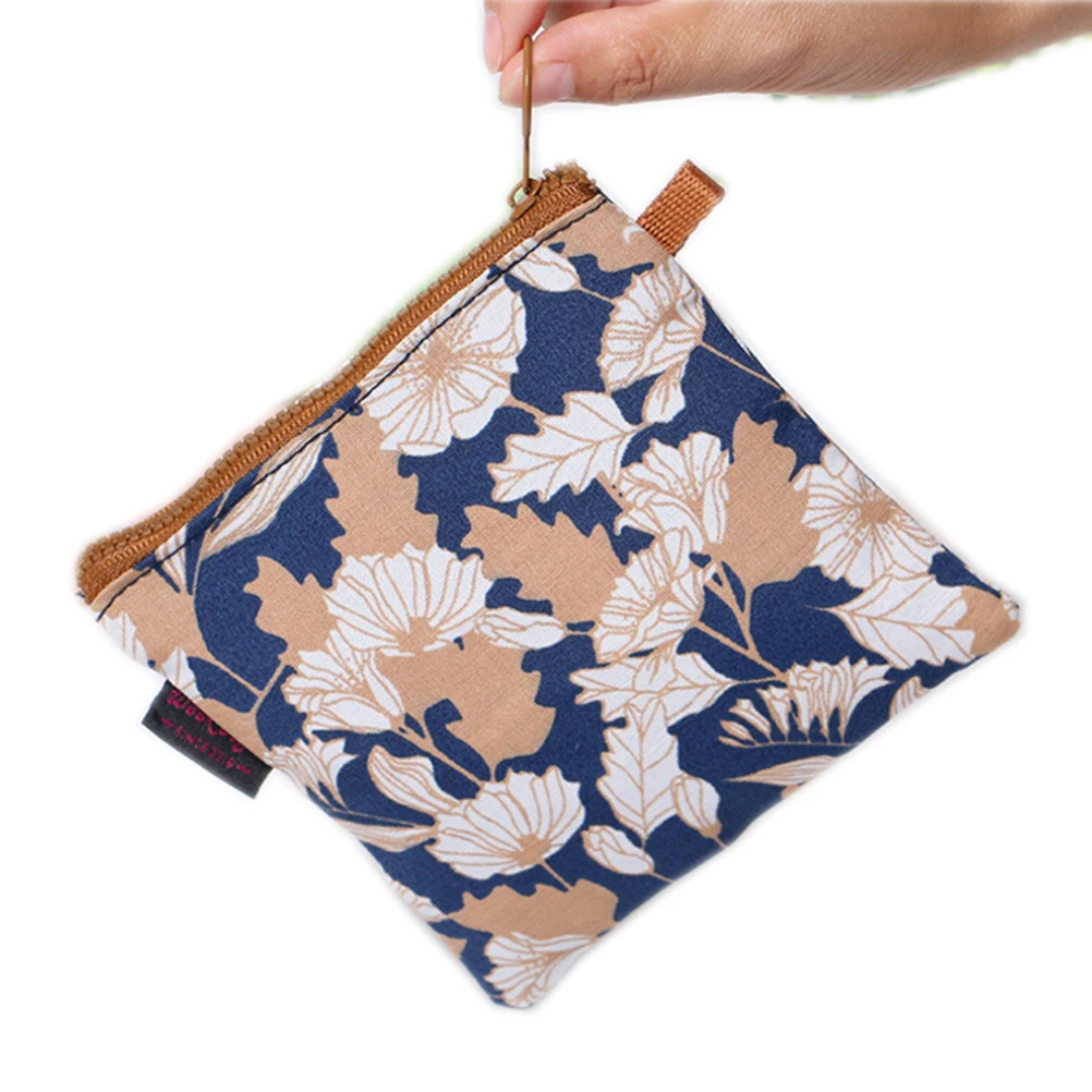 JETTING 1PC Portable Zipper Sanitary Napkin Bag Canvas Sanitary Pads Bag Sewing Kit Home Coin Purse Credit Card Holder Bags