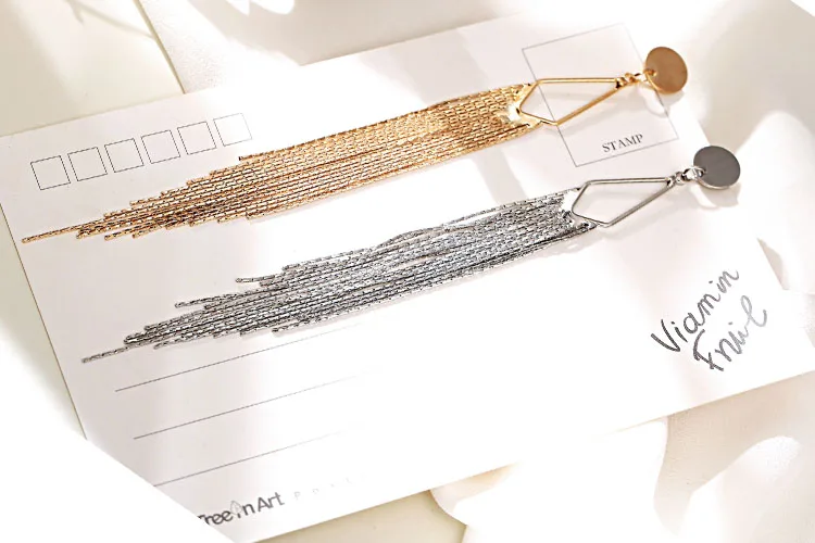 

Long Fashion tassel earrings for female temperament earrings personality earrings
