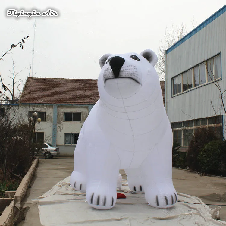 Customized 4m White Inflatable Polar Bear for Advertising and Grand