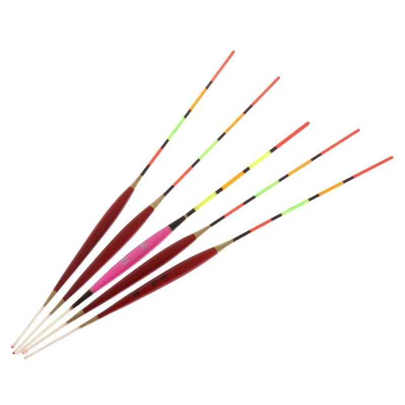 

5 Pcs Fishing Float Night Luminuous Tackle Glow Stick Wood Accessories With Lead