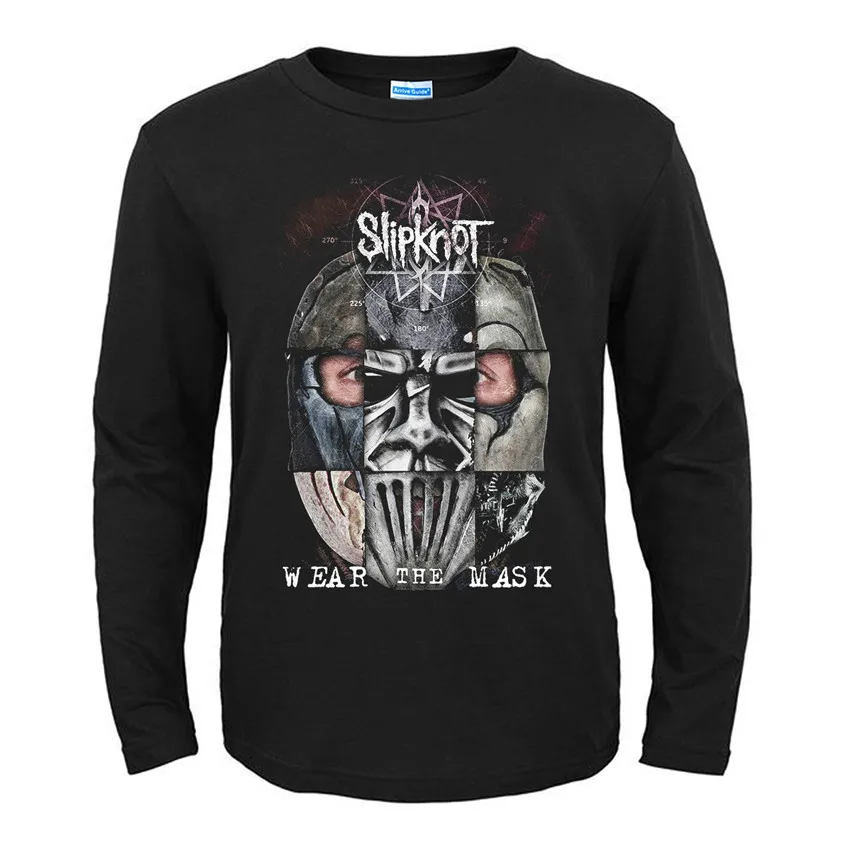 31 конструкции Америке группы Slipknot рок черный футболка бренд полный рубашка с длинным рукавом тяжелых металлов хлопка camiseta панк-рокер уличная