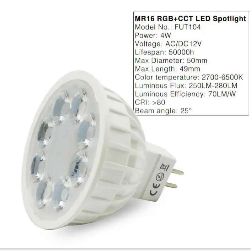 4W RGB+CCT MR16 GU10D