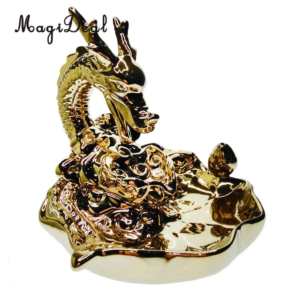 Traditional Chinese Dragon Incense Holder Porcelain Backflow Incense Burner Smoke Tower Incense Burners
