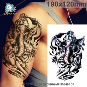 

MC Series black eco-friendly temporary fake men tattoo temporary skull wolf elephant cross tattoo design tribal body art tattoo