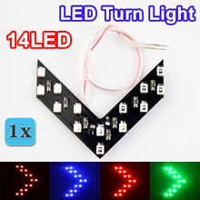 1 шт. автомобильный Стайлинг 14 SMD светодиодный панель со стрелкой желтый зеленый красный синий для автомобиля зеркало заднего вида Индикатор сигнал поворота светильник для парковки