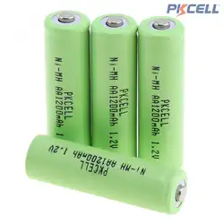 PKCELL шт. 4 шт. AA 1200 мАч В 1,2 в Ni-MH батарея перезаряжаемые батареи не PCM в промышленных для Фонари/игрушки