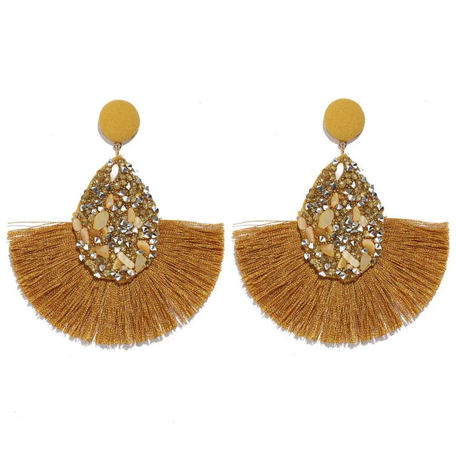 

ONEVAN Women Tassel Earrings 2019 Brincos Boho Statement Fringe Earrings Circle Vintage Dangle Round Earing Fashion Jewelry