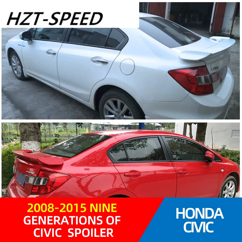 

2008 - 2015 For HONDA 9 Generation CIVIC Dedicated Rear Spoiler No Punching ABS Rear Spoiler for HONDA