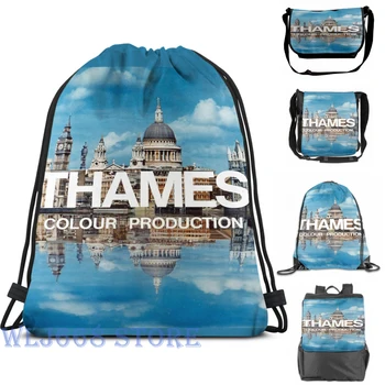 

Funny graphic print shoulder Bags women NDVH Thames Single shoulder backpack travel for men Gym Bag